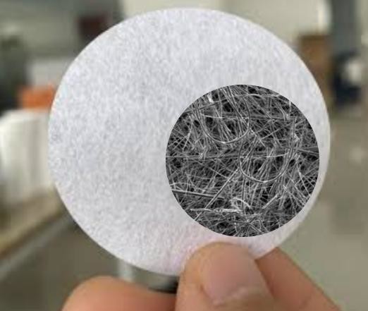 Membrana de fibra de vidrio hidrófoba con rango de tamaño de los poros de 0,22 μM a 20 μM