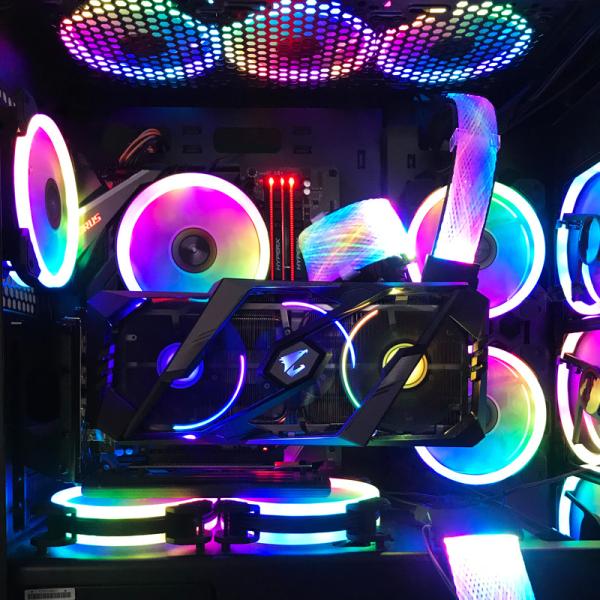 Dual  8Pin Neon Flex RGB Led Synchronized RGB Cable Male to Female  Extension Electrical Gaming Jumper Wire  for Gaming  PC