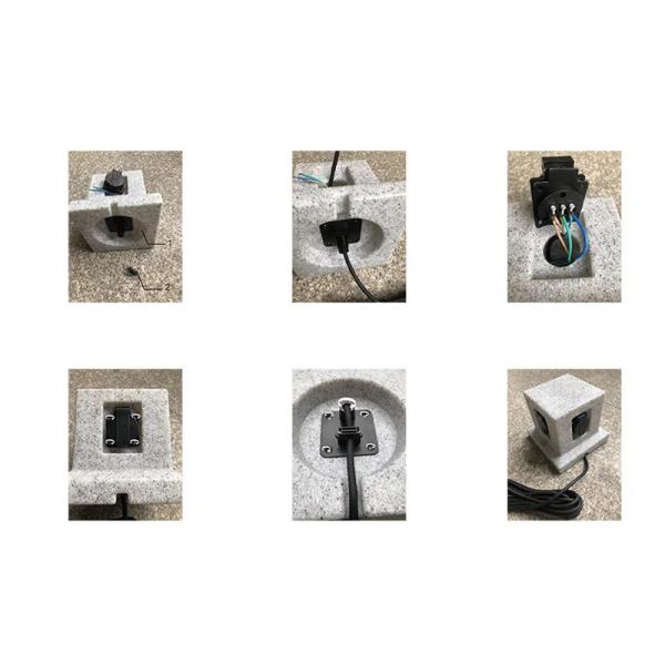 Outdoor Garden In-ground Lawn Electrical Power Sockets Outlet Imitation Marble Polyethylene Plastic