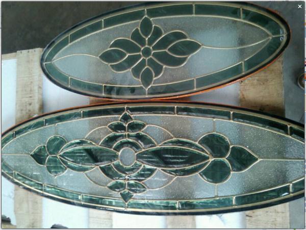 cheap price brass caming decorative glass for wooden door made in China