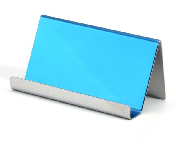 Low Quantity Custom Stainless Steel Name Card Stand Mobile Tray For Hotel and office stand desk tray   S/S.18/8