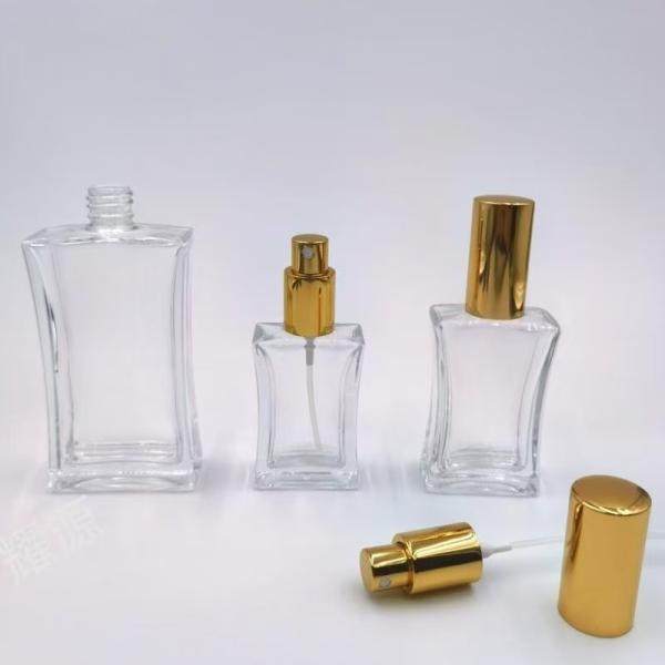 Customized 20ml 30ml & 50ml Glass Bottle With Aluminum Sprayer and Over Cap