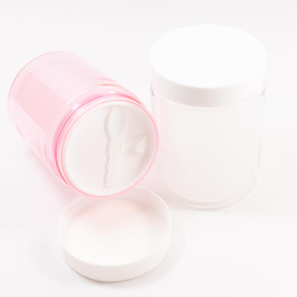 Подгонянный стены Doube рта дизайна 60ml 150ml 200ml 300ml цвета опарник широкой пластиковый с алюминиевыми крышками