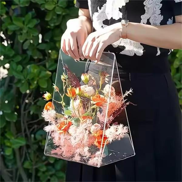 Transparent PET Clear Plastic Favor Boxes Handbag Customizable PVC Box