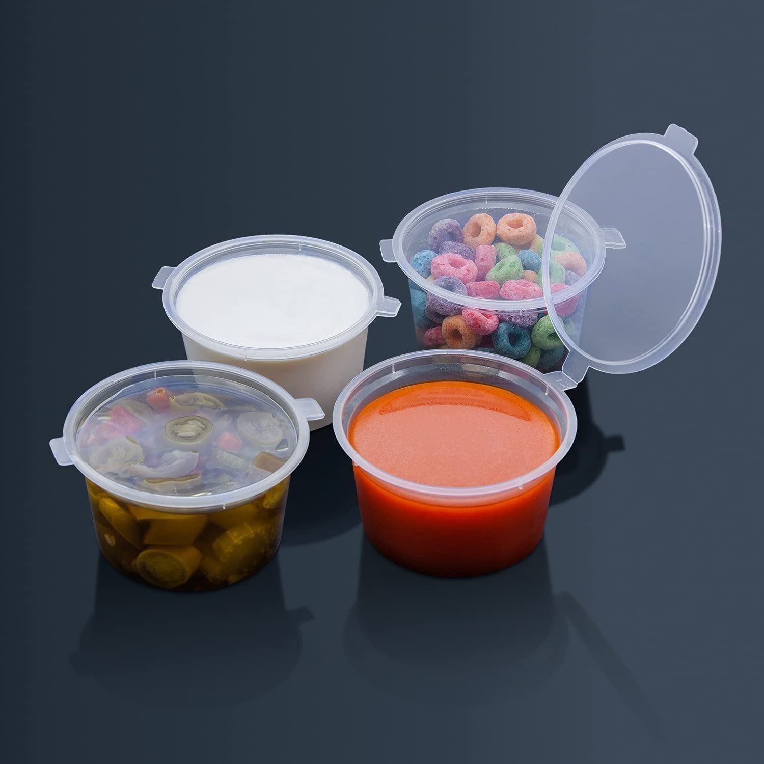 3.500kg Package Gross Weight Take out Round or Square Transparent Plastic Sauce Cup