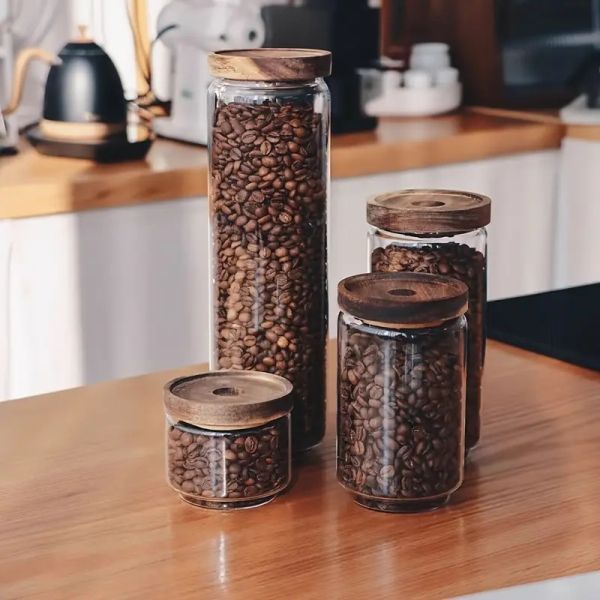 Nordic Design Square Borosilicate Glass Jar With Flip Top Lids Moisture Proof Customized