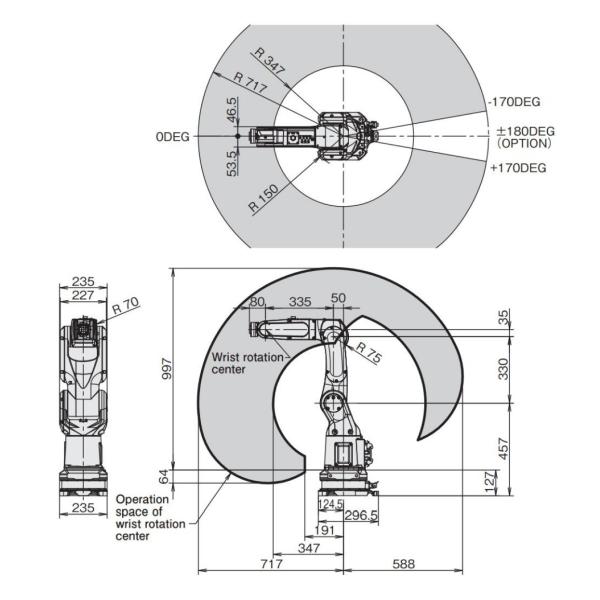 КР руки робота Фанук полезной нагрузки достигаемости 4кг 550мм - 7 ИА для промышленной защиты ИП65
