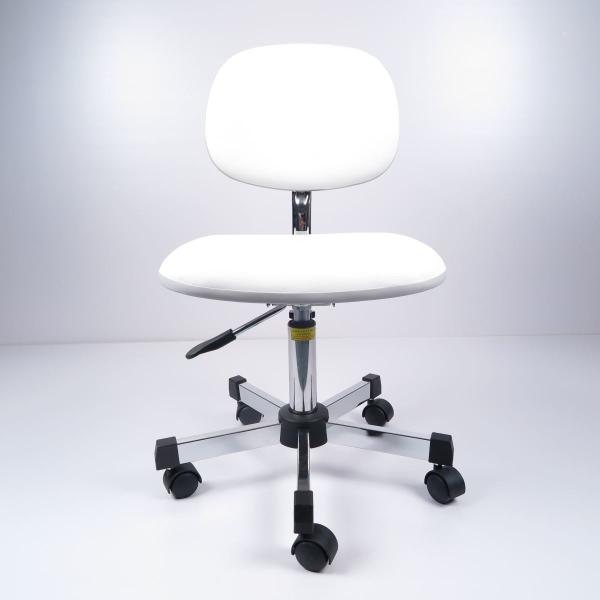 Black Ergonomic ESD Cleanroom Chairs 360 Swivel Height Adjustable PU Vinyl