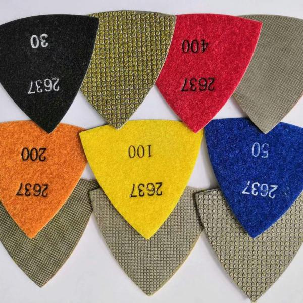 800#  Triangle Resin Diamond Polishing Pads , Granite Marble Polishing Pads