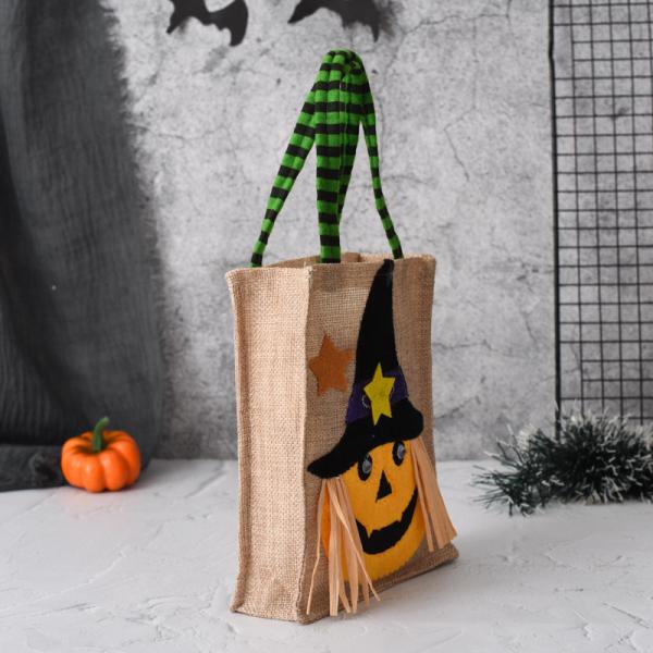 In-stock New Halloween Gift Non-woven Tote Bag Candy Pumpkin Bag Decoration Prop Gift Bag