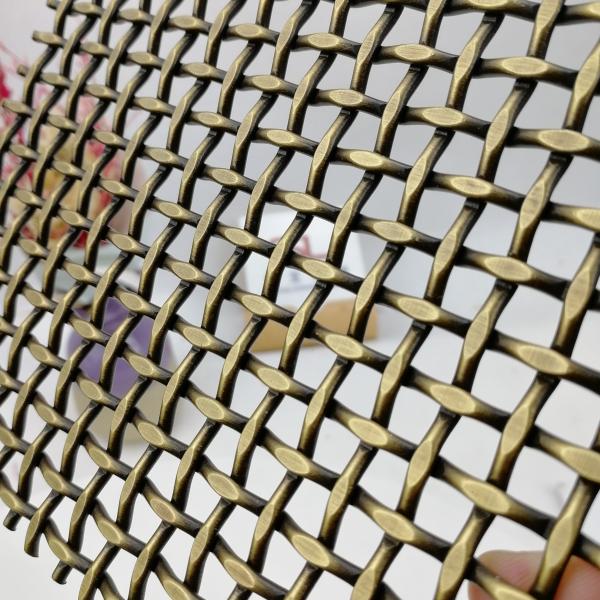 ISO9001認証装飾織り金網、お手入れ簡単デザイン、10mmフラットピッチ