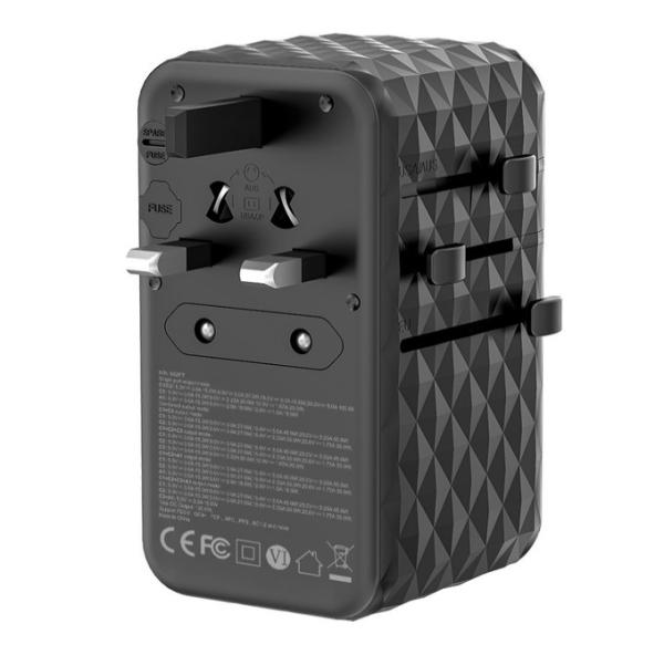 2025LX Marca 120W Adaptador de energía global Internacional USB A USB C uK EE.UU. UE Australia Cargador de pared
