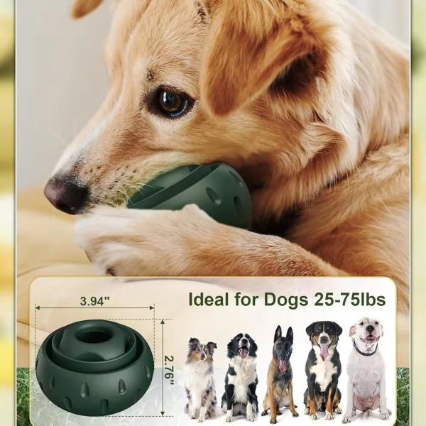 Refillable Slow Feeder Dog Ball Rubber Dog Food Ball Toy Durable