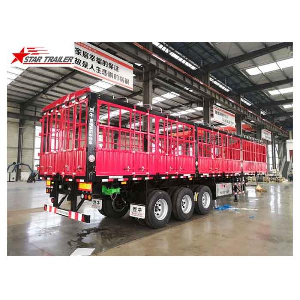Cargo Stake Side Wall Semi Trailer 60T Heavy Duty Load