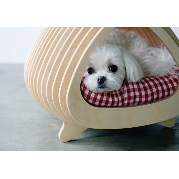 Wood Fishbone Round Cat House Cute Puppy Beds For Balcony Living Room