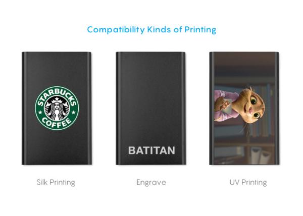 Custom Portable Charger, 4000mAh Aluminum Power Bank for Iphone, Samsung, Huawei and More