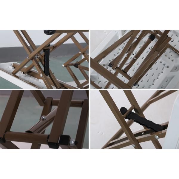 Light Portable Plastic Folding Tables Black Steel Frame 3.5cm Thickness