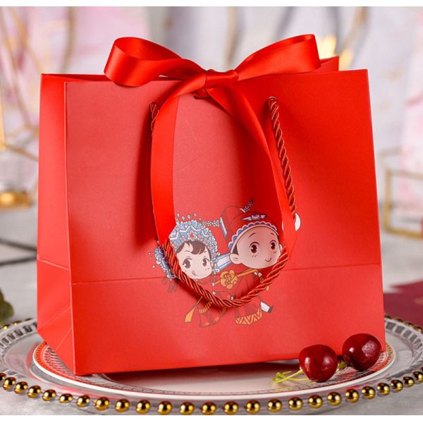 Gelebor Pantone Cardboard Shopping Bag Love Wedding Gift Bag for Candy
