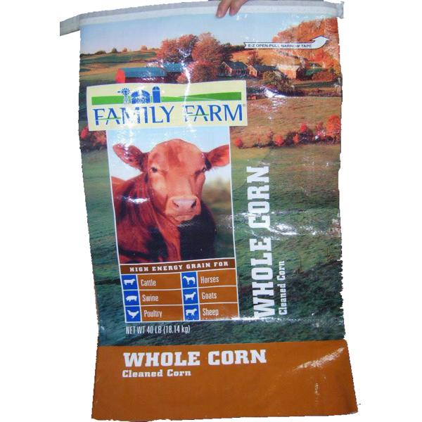 Single Stitched Plastic Feed Bags , Recycle Dog Food Bags 25 Kg Moisture Proof