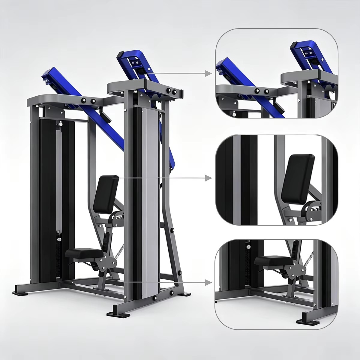 Seated Back Extension Machine Commercial Selectorized Gym Equipment for Lower Back Training