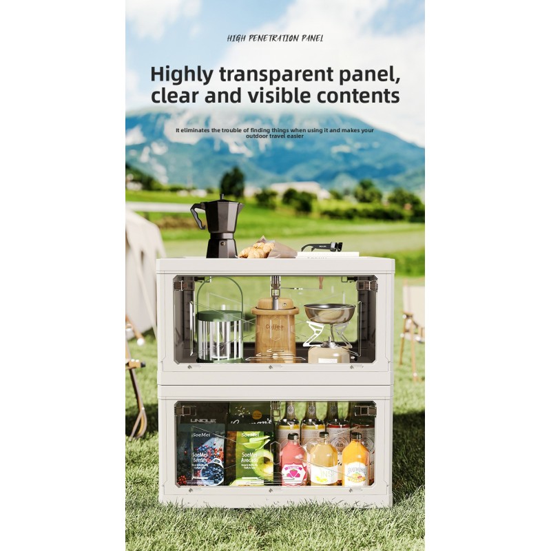 Large Capacity Outdoor Folding Storage Box Rectangle Shape Aluminum PP Box Creative Organizer for Camping Car Trunk