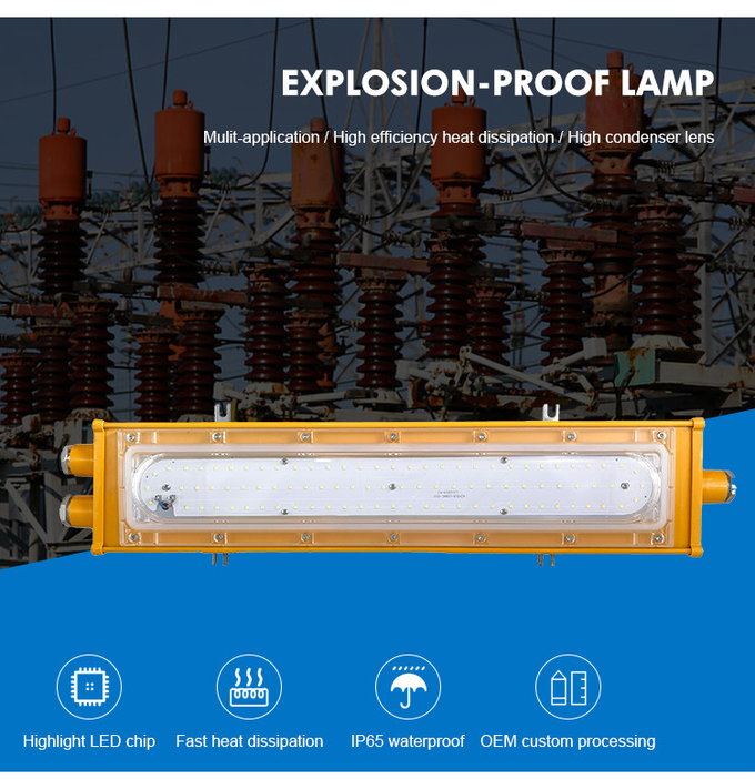 IP66 ATEX взрывостойкий линейный свет для промышленности 50w 100w 200w