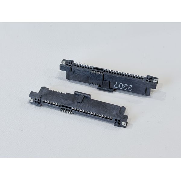 SAS 29P SMT Female Connector 1.27mm Pitch, Type 45 Version with 30U Gold-Plated Contacts for High-Speed Electronic Signal & Power PCB Connection