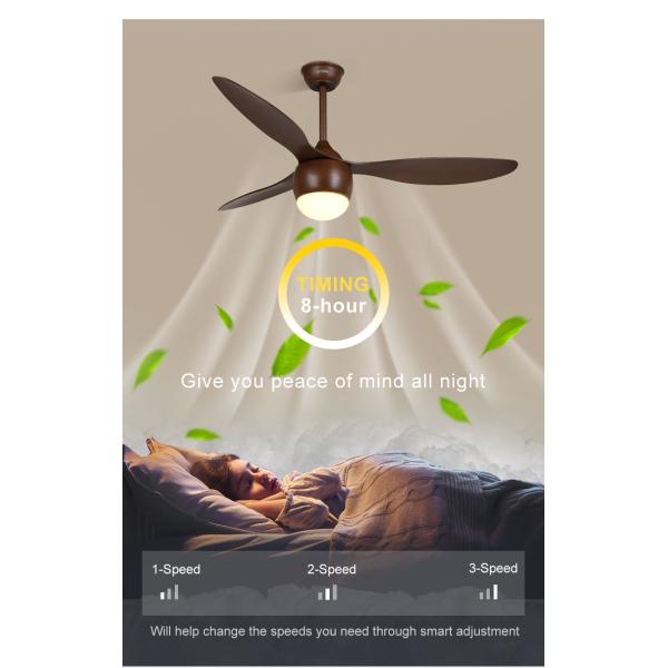 Металлический потолочный вентилятор со световым 3 ABS деревянными лезвиями