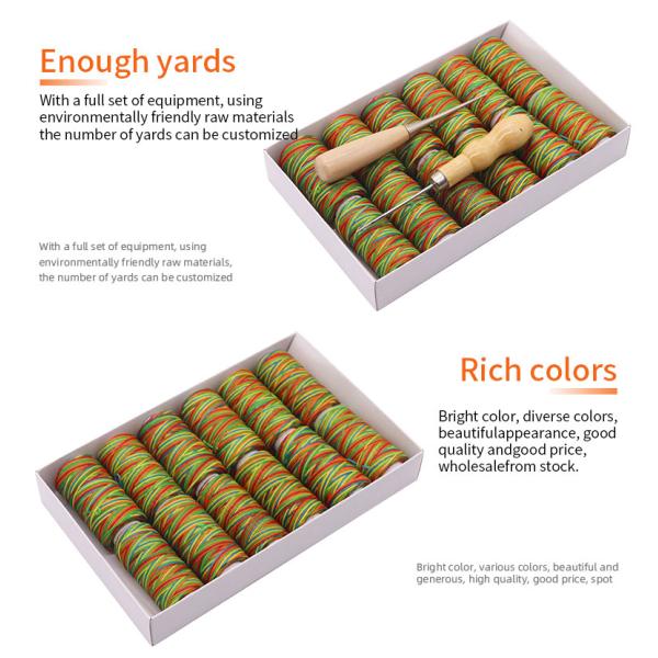 Leather Accessories 1mm 150D Leather Waxing Thread and Durable for 50m Rainbow Color