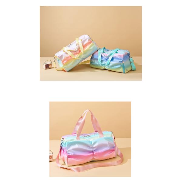 Gym Bag Sports Duffle Bag With Wet Pocket Weekender Overnight Bag With Waterproof Shoe Pouch And Air Hole For Girls Kids Women Travel Foldable Bag