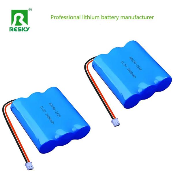 Li-ion Battery Pack 11.1V 3s 18650 2600mAh 28.86wh Rechargeable Batteries For LED Lamp