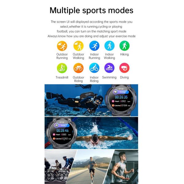 OEM ODM 1.28inch digital water resistant weight lifting heart rate monitoring custom gps tracking caller id smart phone calling V6 watch alarm clock smart home sports digital watches