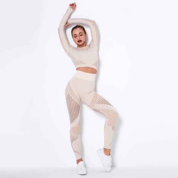 Спортзал рукава водоемких женщин длинный установил неубедительный безшовный набор спортзала йоги