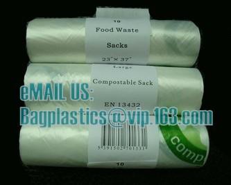 100% Compostable Vest Carrier Plastic Biodegradable Shopping Bag with EN13432, Dog waste Bags on roll, Dispenser bags