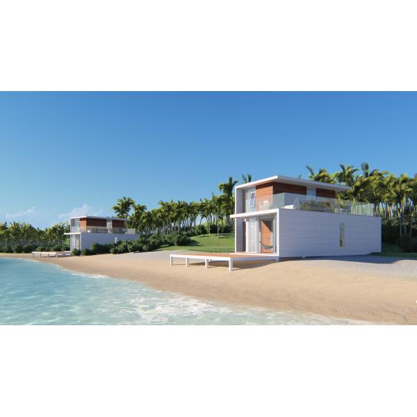 Роскошные элитные 2 дома Префаб спальни, белые роскошные дома Префаб с балконом