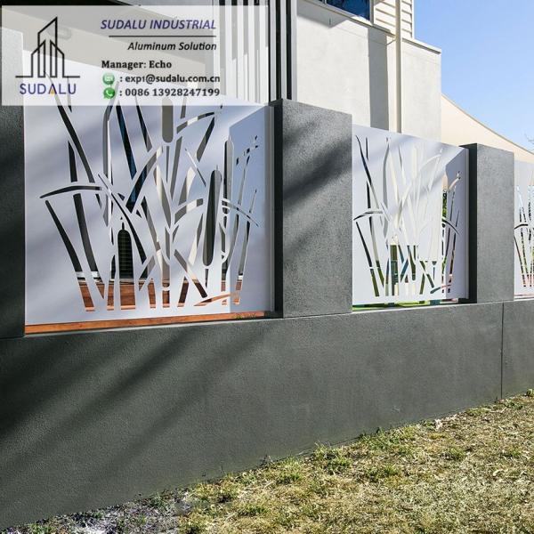 SUDALU Outdoor Free Customized Design Service Perforated Metal Laser Cut Aluminum Fence Panel