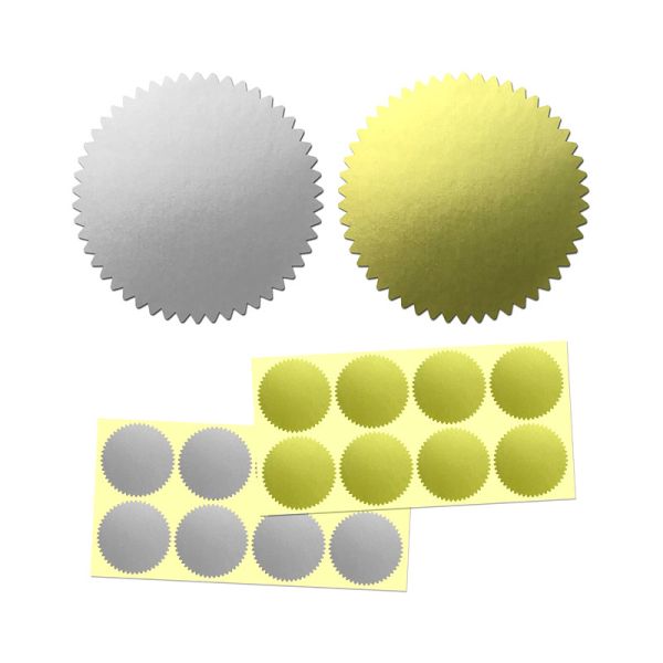 Metallic Gold Foil Embossing Envelope Seal Sticker Custom Logo