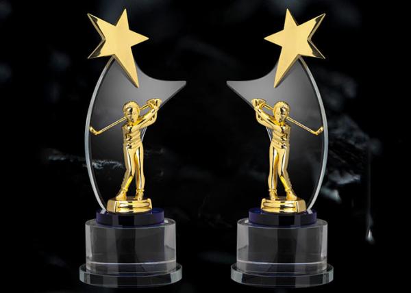 Golf Cups And Trophies Gold Plated Finishing Type For BB Praise