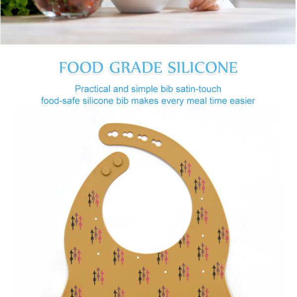 Custom Soft Waterproof EN71 Baby Food Catcher Bib Food Grade