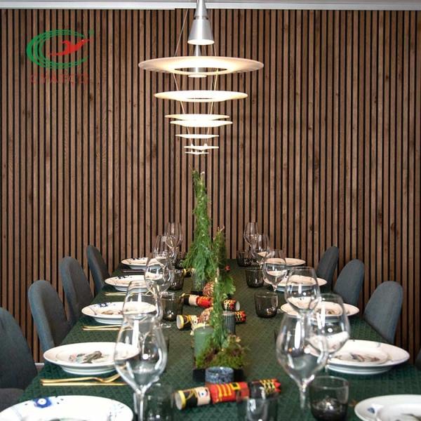 Nontoxic Practical Acoustic Wood Slats , Moistureproof Wood Veneer Acoustic Panels