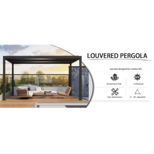 Водонепроницаемая наружная биоклиматическая тента дождепроницаемая роскошь современная электрическая пергола алюминиевые жалюзи беседка