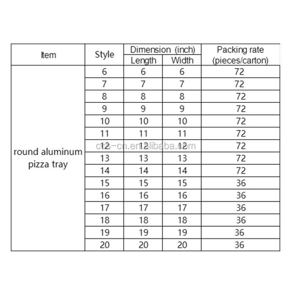 6 inch-20 inch  aluminum pizza tray  pizza pan baking tray round pizza tray