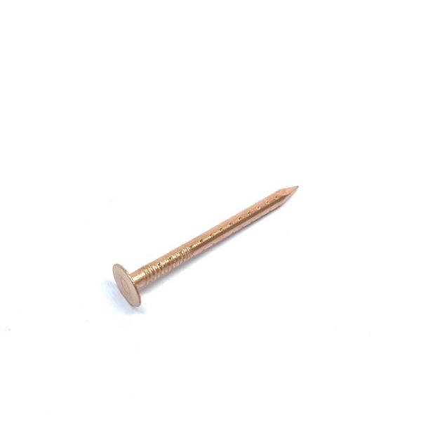 0.134 Jagged Shank Solid Copper Nails For Roofing With Big Flat Head