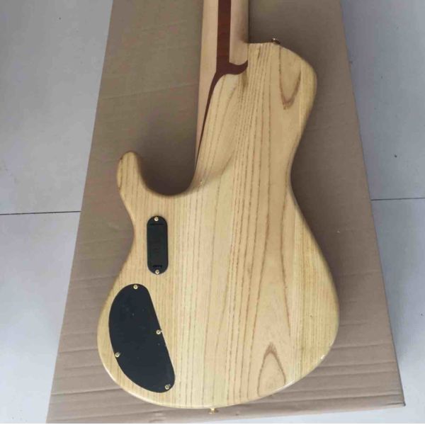 Custom Burst Maple Top 6 Strings Bass Guitar Neck Through Body Ebony Fingerboard Active Pickups Electric Bass