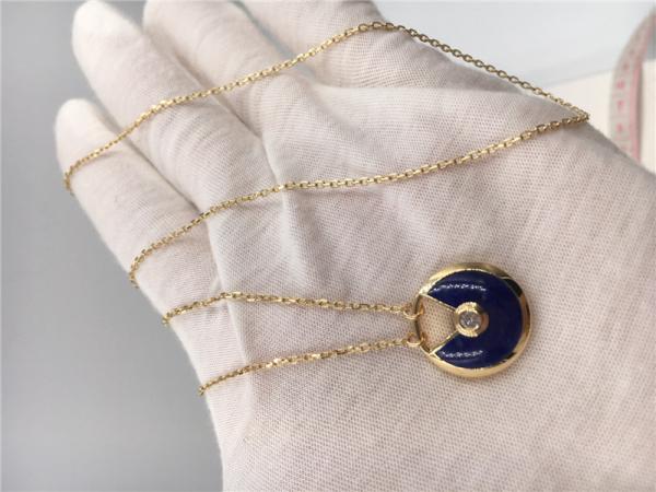Escuro - correntes reais luxuosas do ouro da joia 18K do ouro do lápis-lazúli azul com pendentes