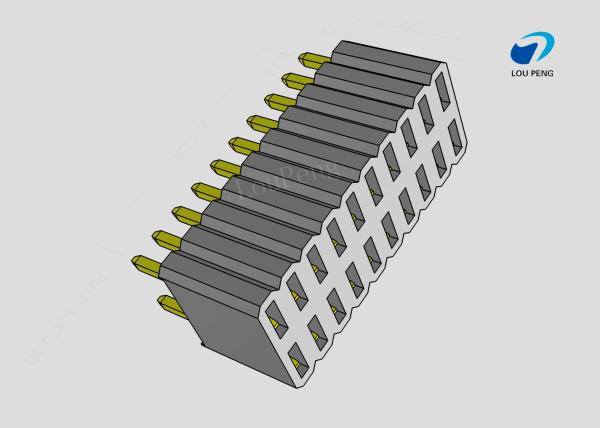Female header, PCB Mount Receptacle, Vertical, Board-to-Board, 2x10Pin, 0.8mm Pitch, double row, Gold Flash, DIP, 180°