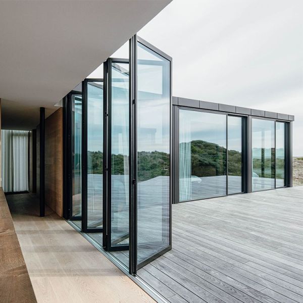 High Quality  Folding Door Aluminium Window Making Materials Aluminum Alloy Double-layer Insulated Tempered Glass Heavy