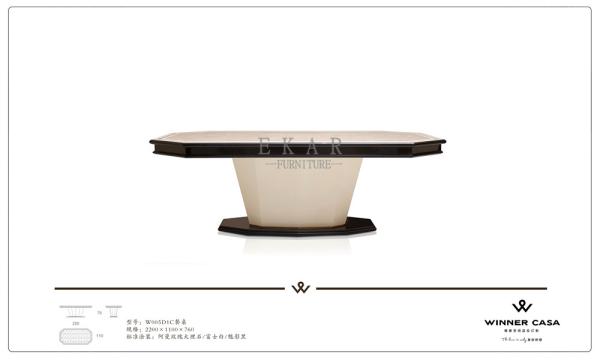 Home Furniture Modern 6 Chair Marble Dining Table Set  W005D1C