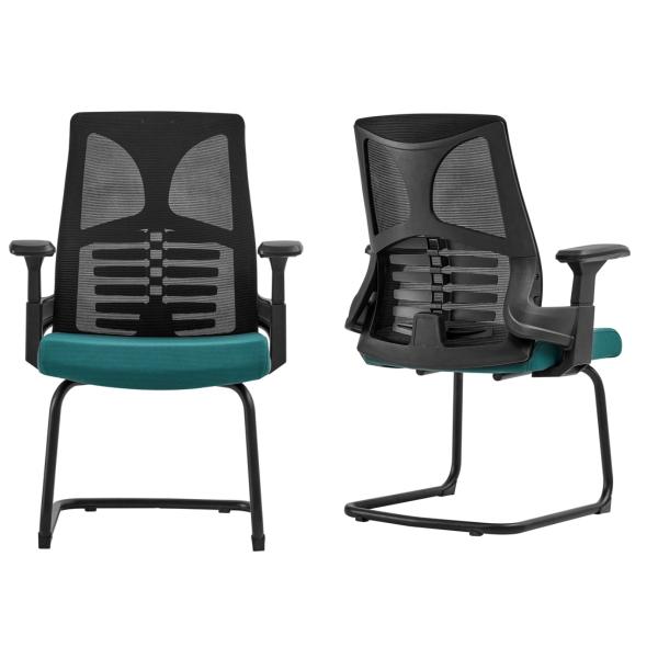 Регулируемая высота Средняя спинная стойка Крутящийся офисный стул с массивными деревянными ногами Подлокотник