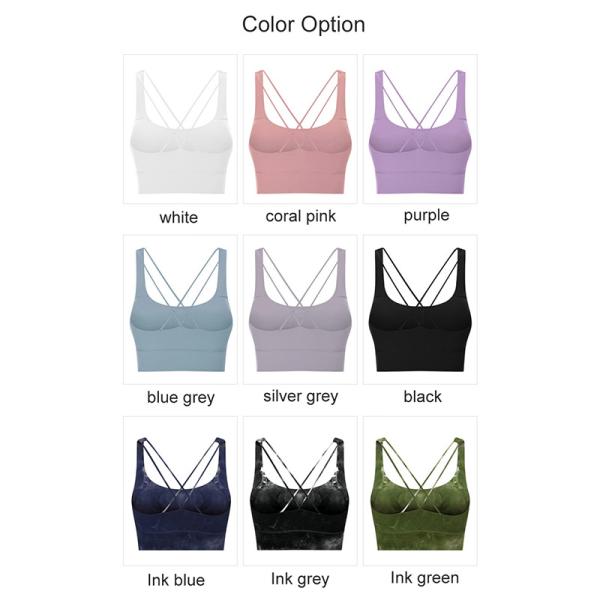 Sexy Thin Strap Yoga Sports Bras Women Running Tops Built In Removable Pads